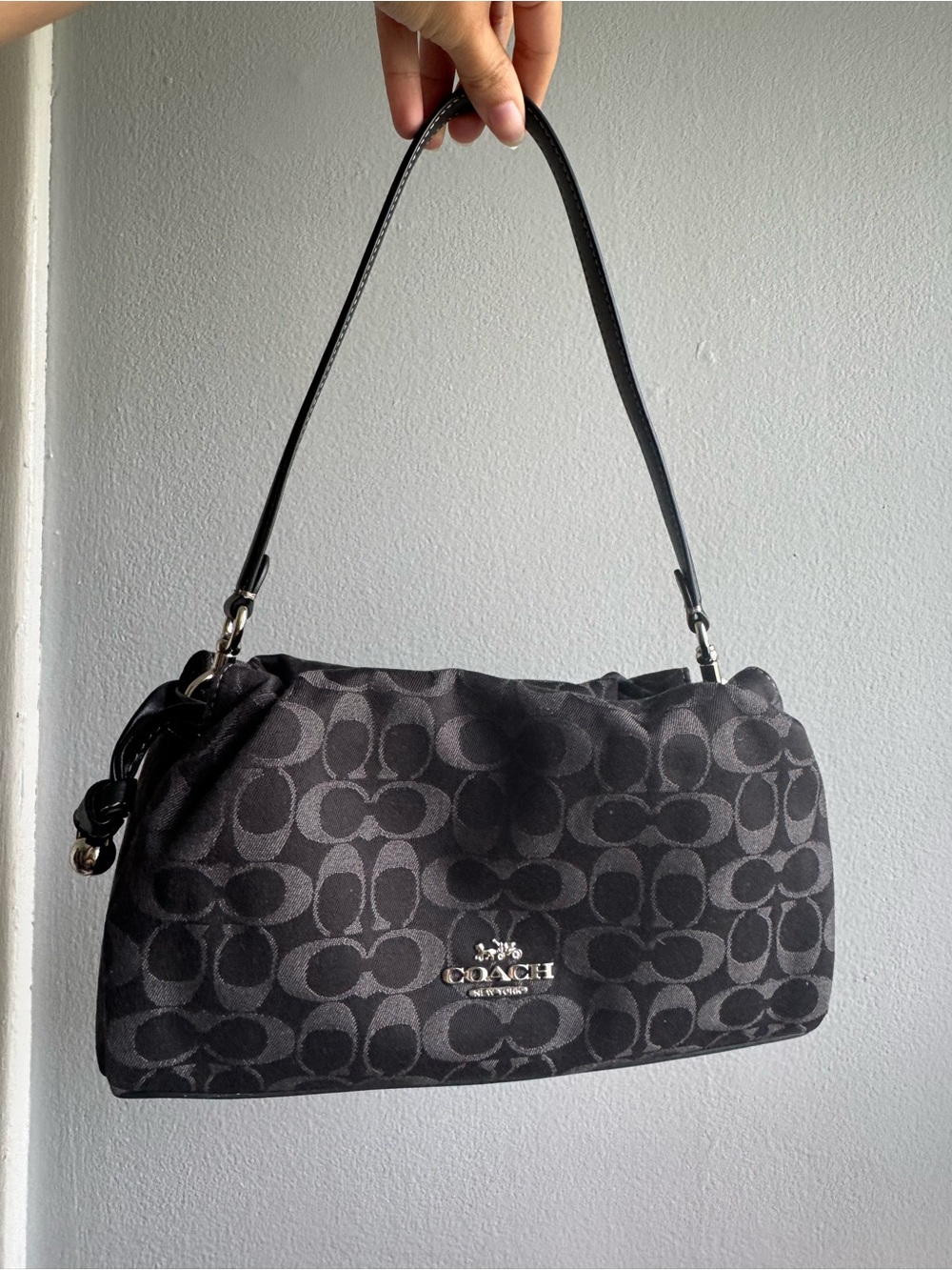 Coach Signature Black denim Shoulder Bag